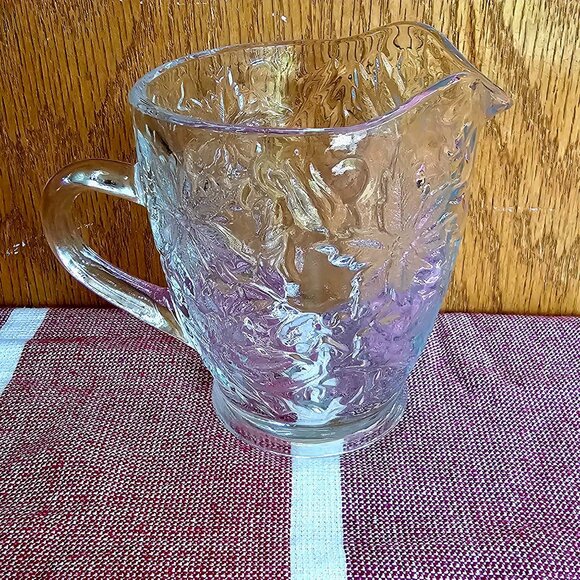 Princess House Fantasia Creamer 3.5" chintz holiday poinsettia all over pattern - Picture 5 of 8